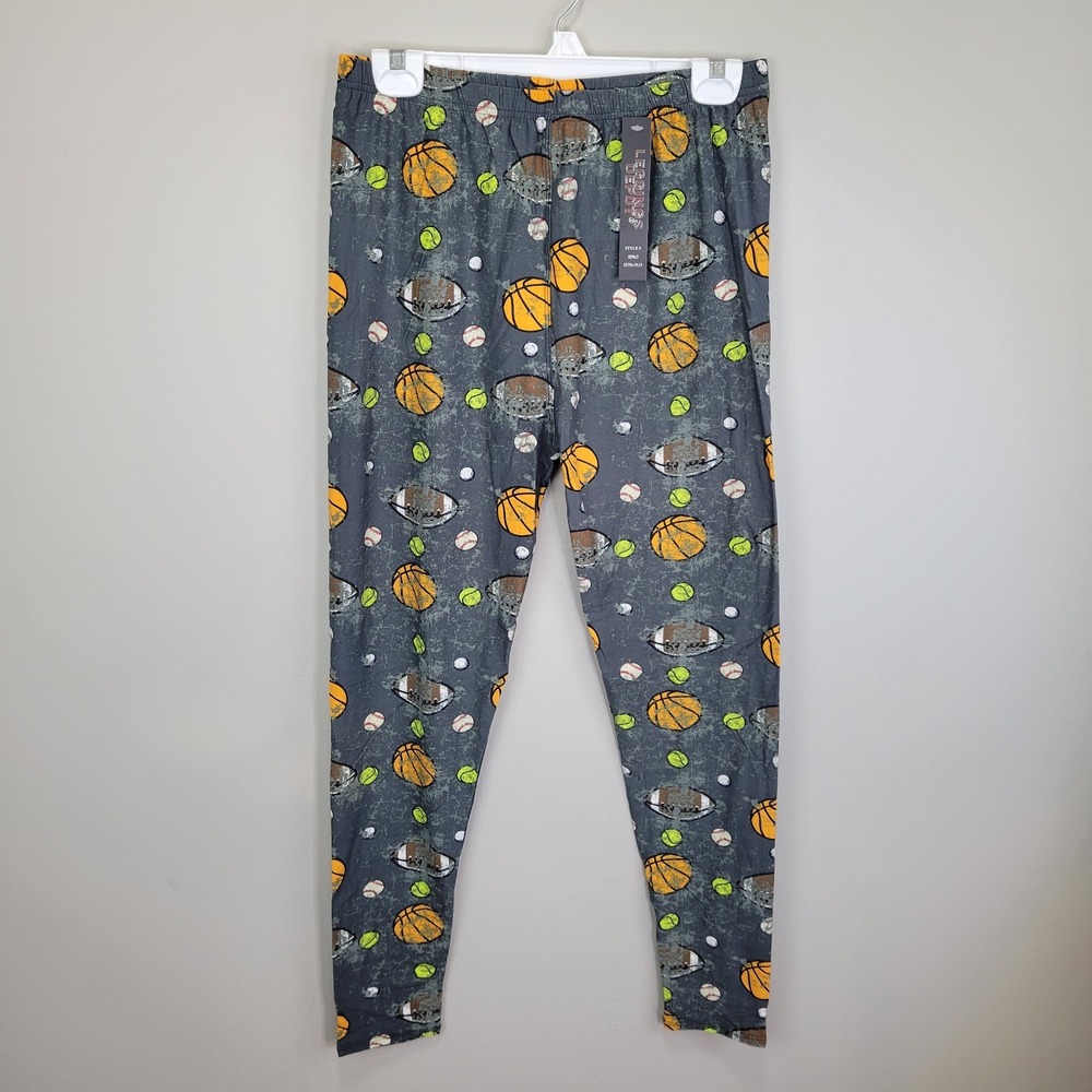 Leggings Depot Sports Themed Polyester‎ Spandex Ankle Leggings Extra Plus Size